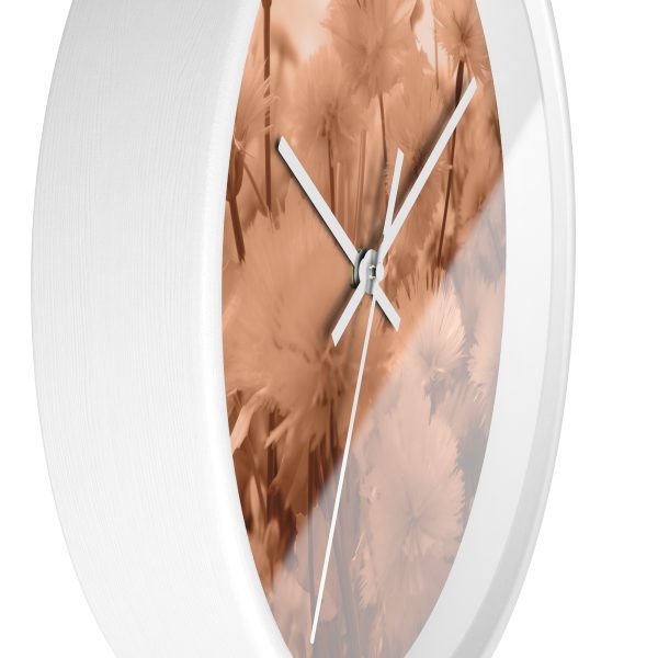 Fuzzy Dandelion Fantasy in Peach Fuzz Tone - Wood Frame Wall Clock - Image 14