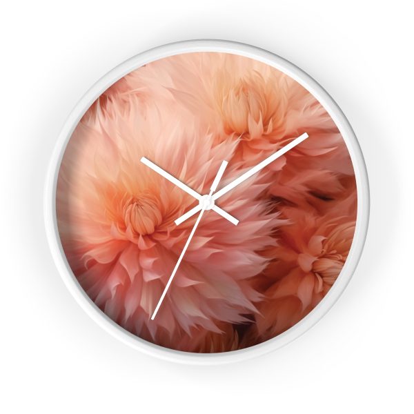 Lovely Fuzzy Buds in Peach 01 - Wood Frame Wall Clock - Image 13