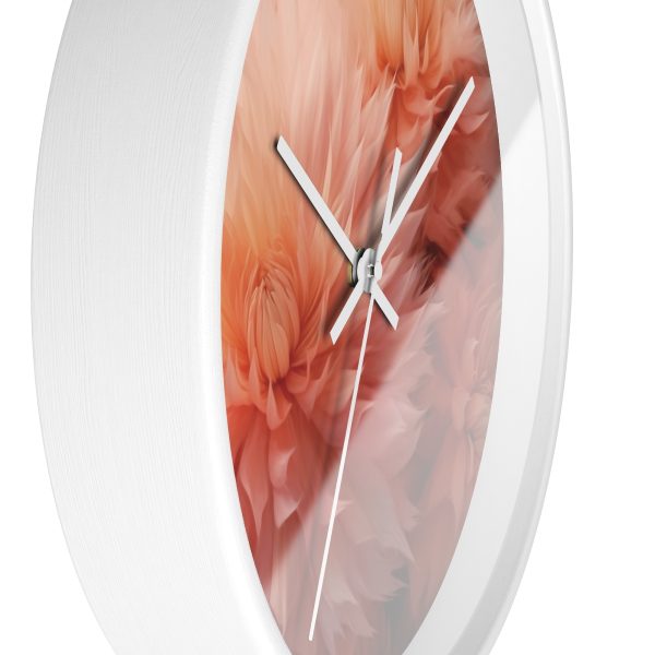 Lovely Fuzzy Buds in Peach 01 - Wood Frame Wall Clock - Image 14