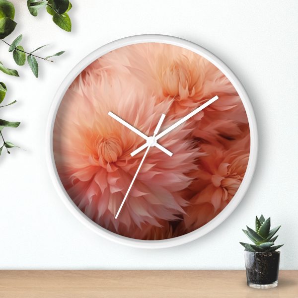 Lovely Fuzzy Buds in Peach 01 - Wood Frame Wall Clock - Image 15