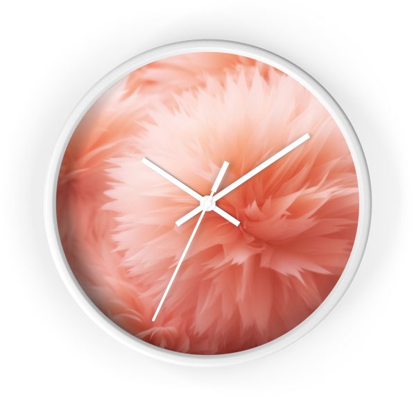 Lovely Fuzzy Buds in Peach 03 - Wood Frame Wall Clock - Image 13