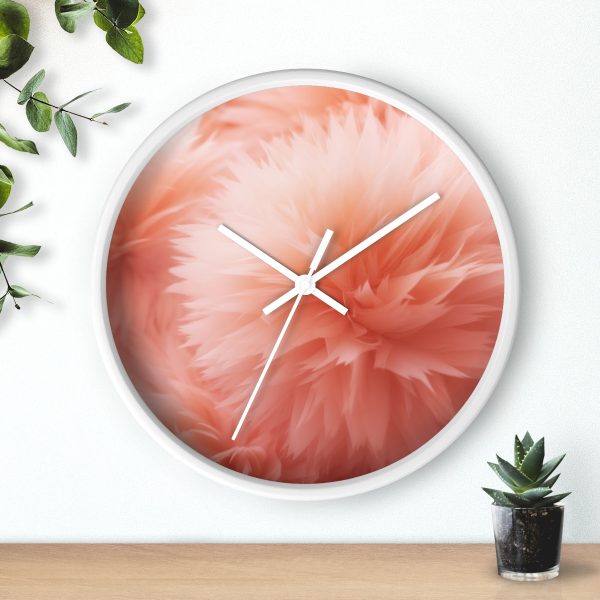 Lovely Fuzzy Buds in Peach 03 - Wood Frame Wall Clock - Image 15