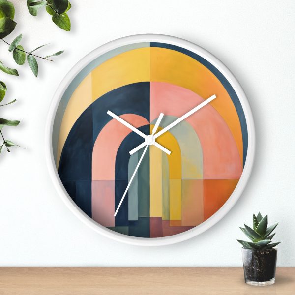 Soft Geometric Archways - Wood Frame Wall Clock - Image 15