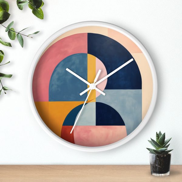 Soft Geometric Windows - Wood Frame Wall Clock - Image 15