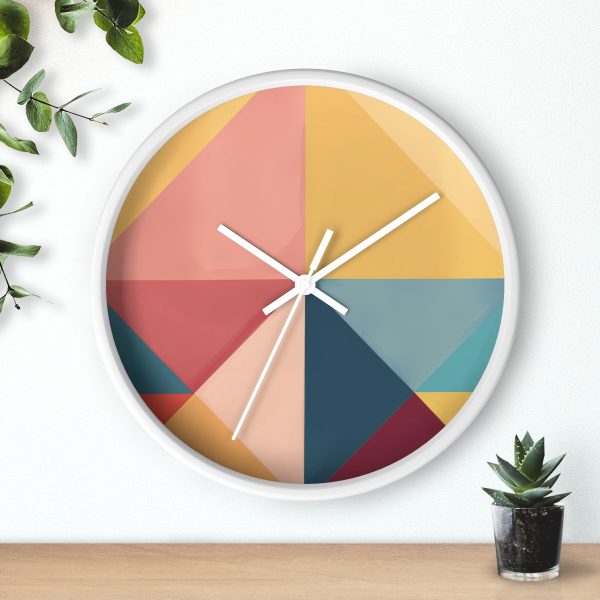 Soft Geometric Pyramid 03 - Wood Frame Wall Clock - Image 15