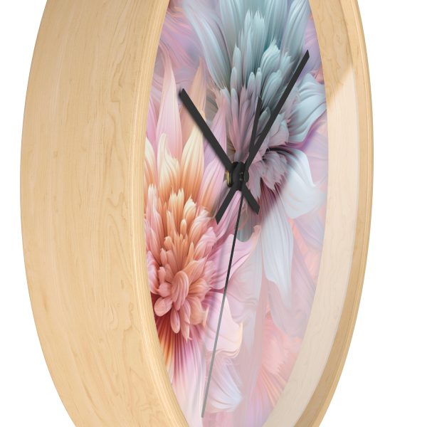 Pastel Fantasy Baroque Floral 03 - Wood Frame Wall Clock - Image 2