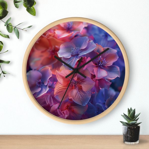 Bright Fantasy Floral 03 - Wood Frame Wall Clock - Image 18