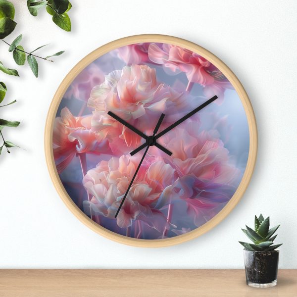 Floral Nebula 03 - Wood Frame Wall Clock - Image 3