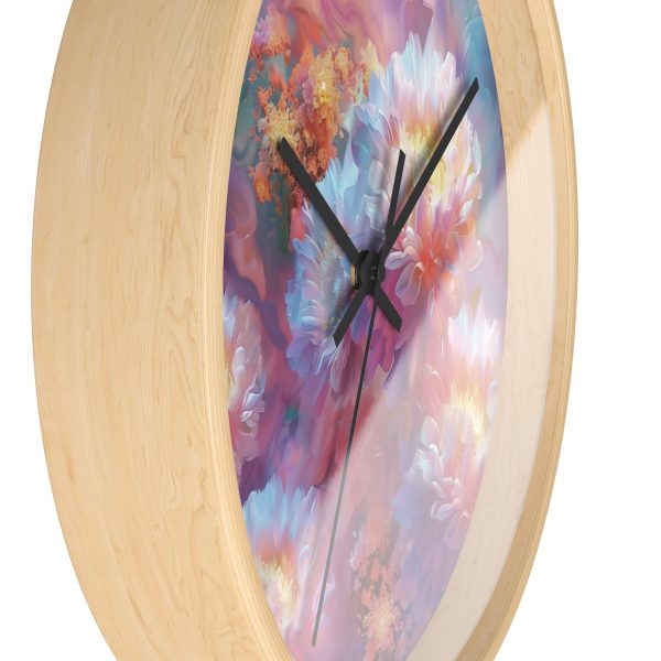 Floral Nebula 04 - Wood Frame Wall Clock - Image 2