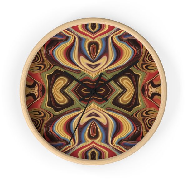 Lipnotic Kaleidoscope Background 04 - Wood Frame Wall Clock