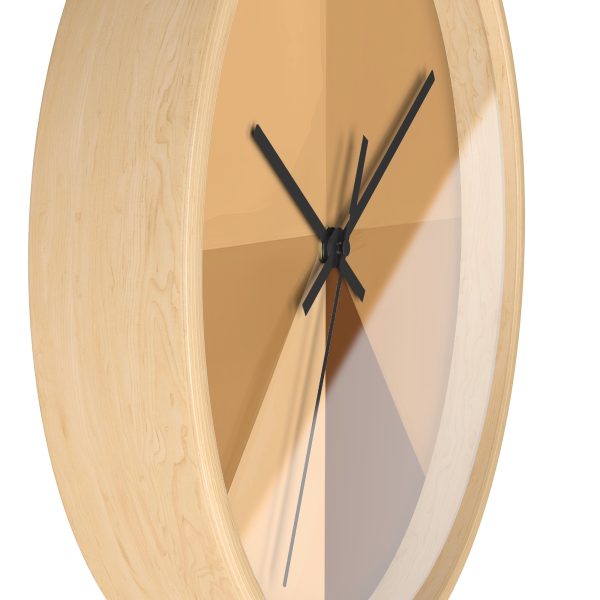 Soft Geometric Pyramid 02 in Honey Yellow Tone - Wood Frame Wall Clock - Image 17