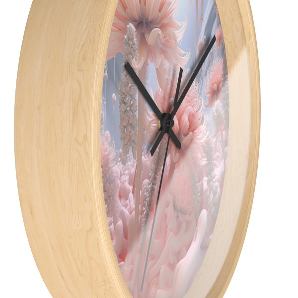 Foamy Floral Fusion 01 - Wood Frame Wall Clock - Image 17