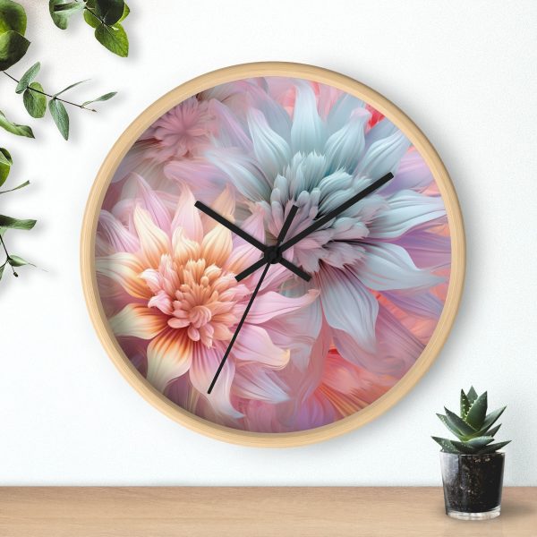 Pastel Fantasy Baroque Floral 03 - Wood Frame Wall Clock - Image 3