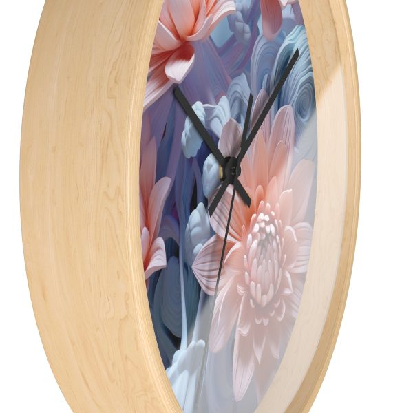 Foamy Floral Fusion 02 - Wood Frame Wall Clock - Image 2