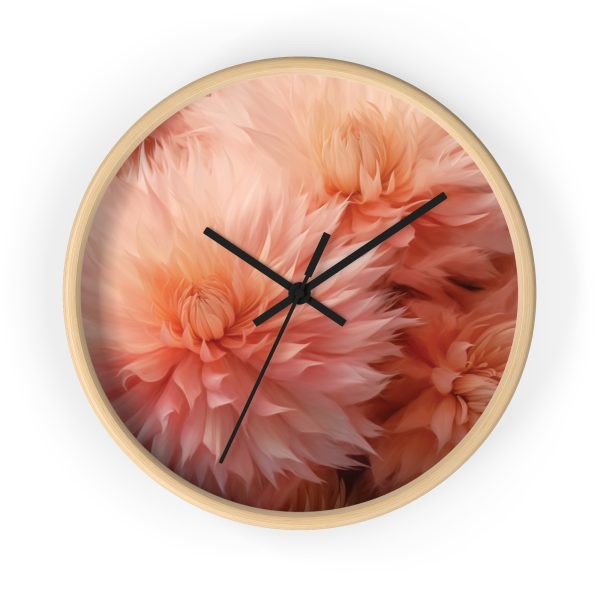 Lovely Fuzzy Buds in Peach 01 - Wood Frame Wall Clock - Image 16