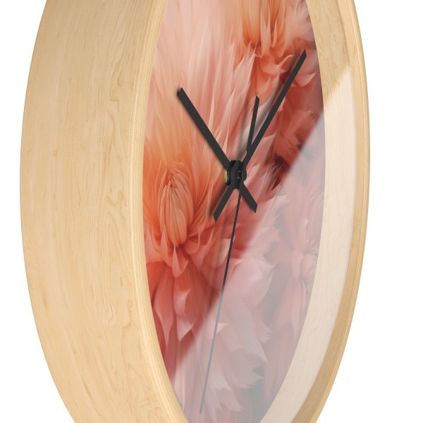 Lovely Fuzzy Buds in Peach 01 - Wood Frame Wall Clock - Image 17