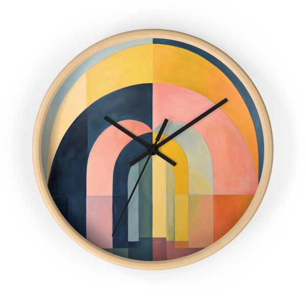 Soft Geometric Archways - Wood Frame Wall Clock - Image 16