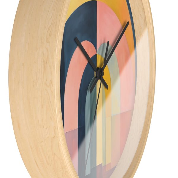 Soft Geometric Archways - Wood Frame Wall Clock - Image 17