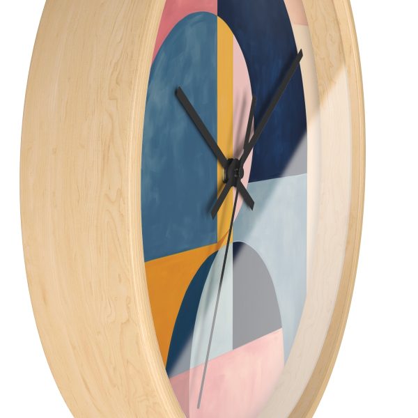 Soft Geometric Windows - Wood Frame Wall Clock - Image 17