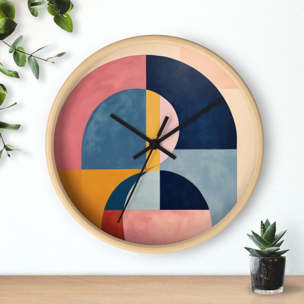 Soft Geometric Windows - Wood Frame Wall Clock - Image 18