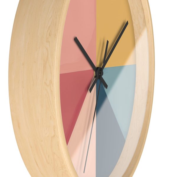 Soft Geometric Pyramid 02 - Wood Frame Wall Clock - Image 2