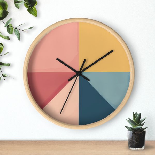 Soft Geometric Pyramid 02 - Wood Frame Wall Clock - Image 3