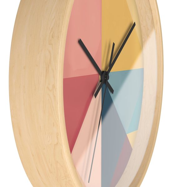 Soft Geometric Pyramid 03 - Wood Frame Wall Clock - Image 2