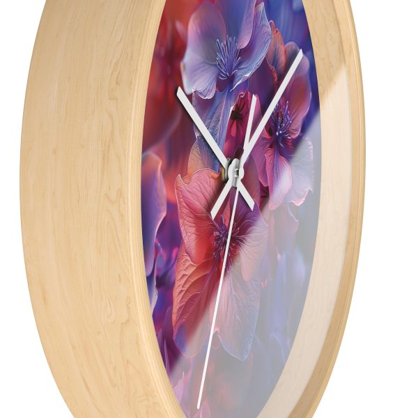 Bright Fantasy Floral 03 - Wood Frame Wall Clock - Image 2