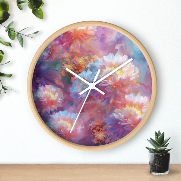 Floral Nebula 04 - Wood Frame Wall Clock - Image 18