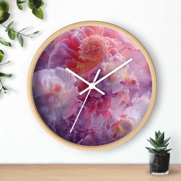 Floral Nebula 05 - Wood Frame Wall Clock - Image 18