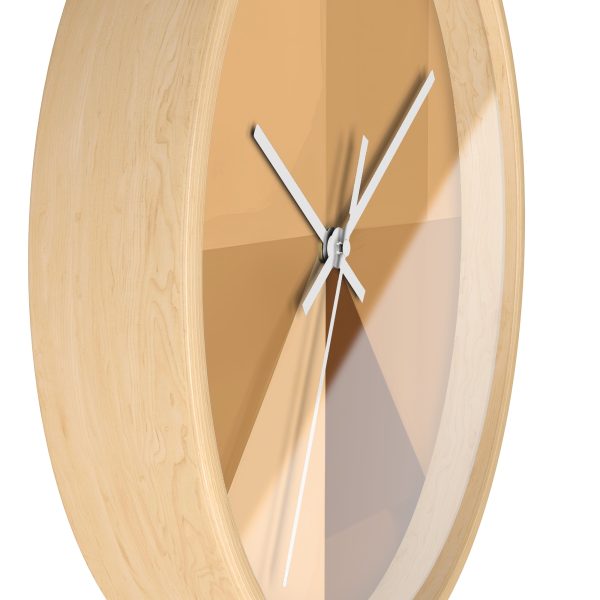 Soft Geometric Pyramid 01 in Honey Yellow Tone - Wood Frame Wall Clock - Image 17