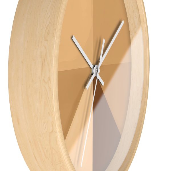 Soft Geometric Pyramid 02 in Honey Yellow Tone - Wood Frame Wall Clock - Image 2