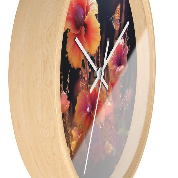 Bright Fantasy Floral 01 - Wood Frame Wall Clock - Image 2