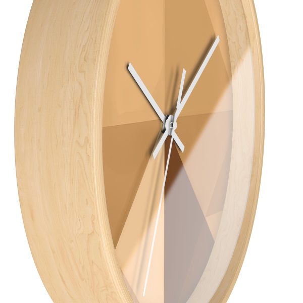 Soft Geometric Pyramid 03 in Honey Yellow Tone - Wood Frame Wall Clock - Image 17