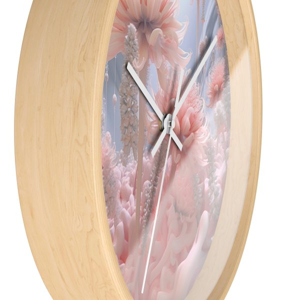 Foamy Floral Fusion 01 - Wood Frame Wall Clock - Image 2