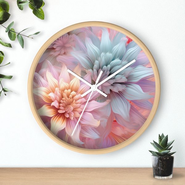 Pastel Fantasy Baroque Floral 03 - Wood Frame Wall Clock - Image 18