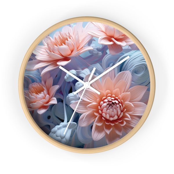 Foamy Floral Fusion 02 - Wood Frame Wall Clock - Image 16