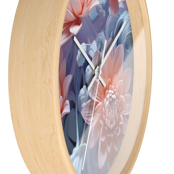 Foamy Floral Fusion 02 - Wood Frame Wall Clock - Image 17