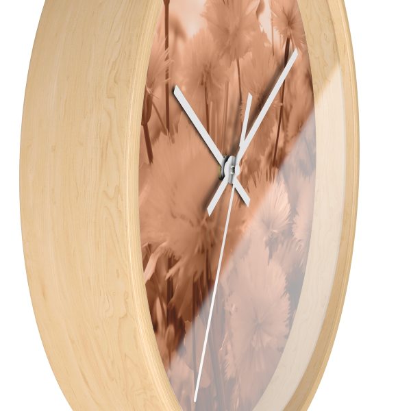 Fuzzy Dandelion Fantasy in Peach Fuzz Tone - Wood Frame Wall Clock - Image 17