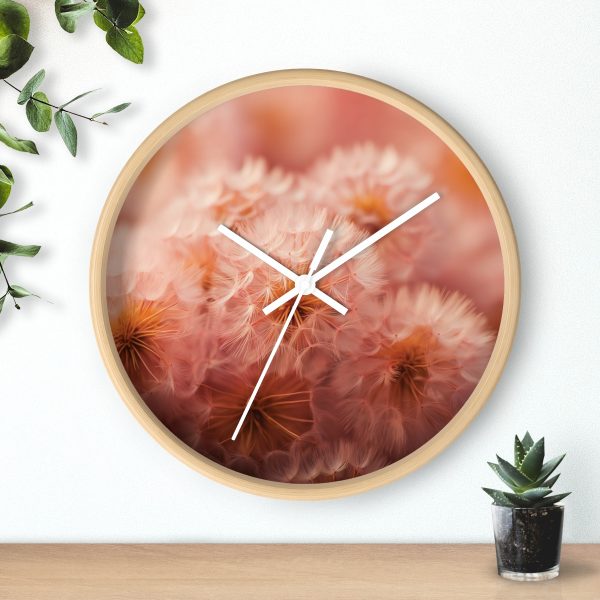 Lovely Fuzzy Fluff in Peach 02 - Wood Frame Wall Clock - Image 3