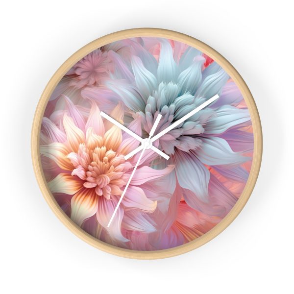 Pastel Fantasy Baroque Floral 03 - Wood Frame Wall Clock - Image 16