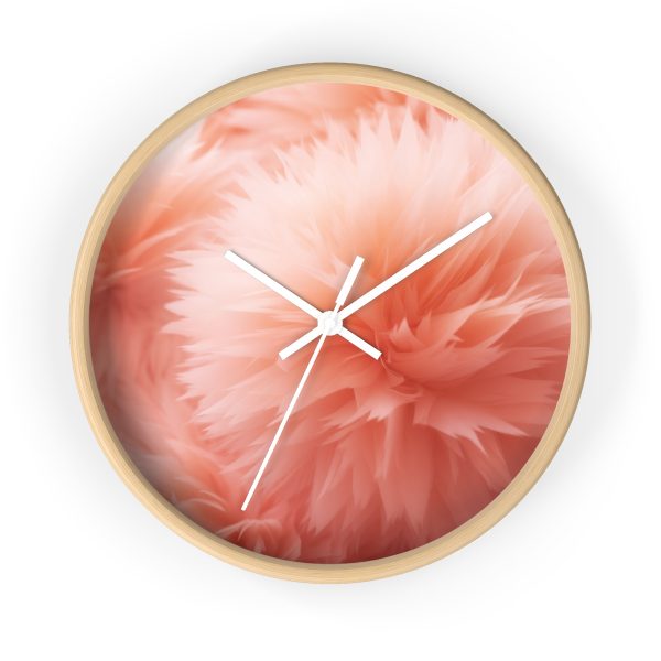 Lovely Fuzzy Buds in Peach 03 - Wood Frame Wall Clock - Image 16