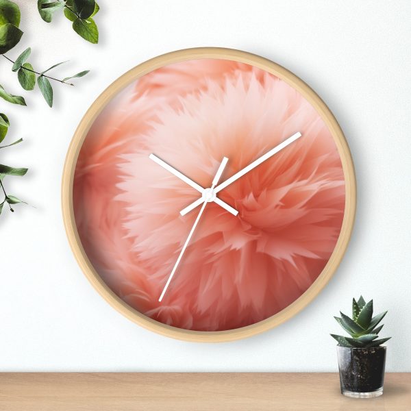 Lovely Fuzzy Buds in Peach 03 - Wood Frame Wall Clock - Image 18