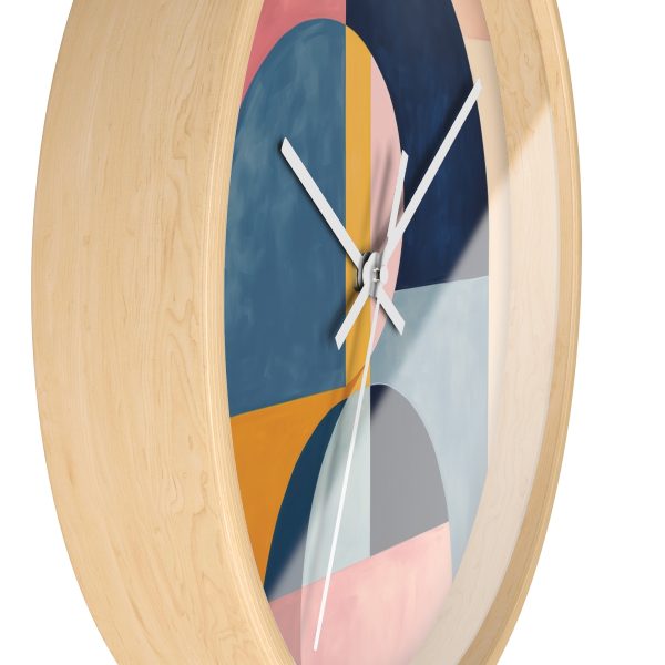 Soft Geometric Windows - Wood Frame Wall Clock - Image 2