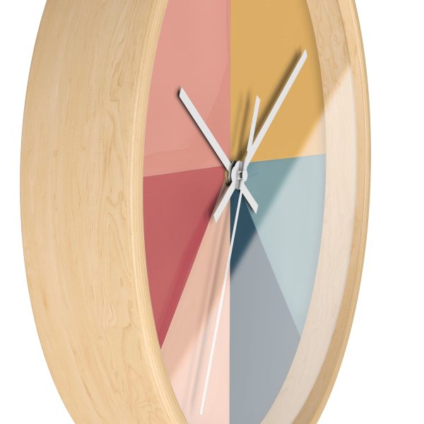 Soft Geometric Pyramid 02 - Wood Frame Wall Clock - Image 17