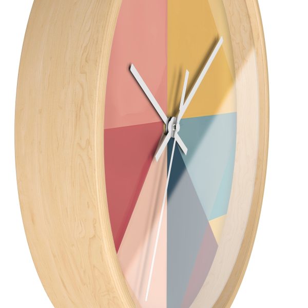 Soft Geometric Pyramid 03 - Wood Frame Wall Clock - Image 17