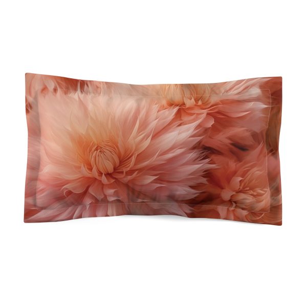 Lovely Fuzzy Buds in Peach 02 - Microfiber Pillow Sham - Image 2