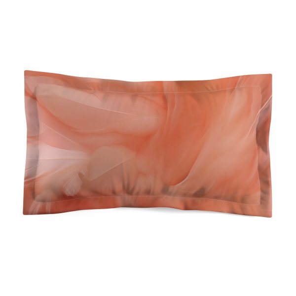 Lovely Fuzzy Feathers in Peach 01 - Microfiber Pillow Sham - Image 2