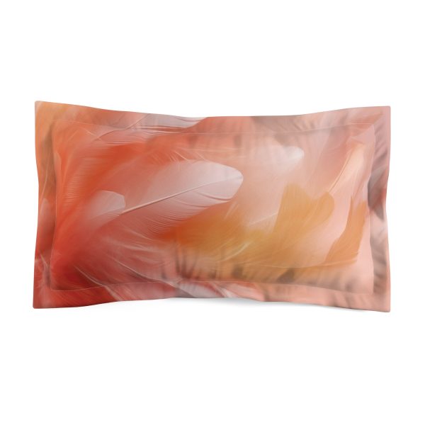 Lovely Fuzzy Feathers in Peach 02 - Microfiber Pillow Sham - Image 2