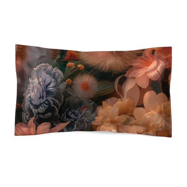 Lustrous Peach Baroque Floral 01 - Microfiber Pillow Sham - Image 2